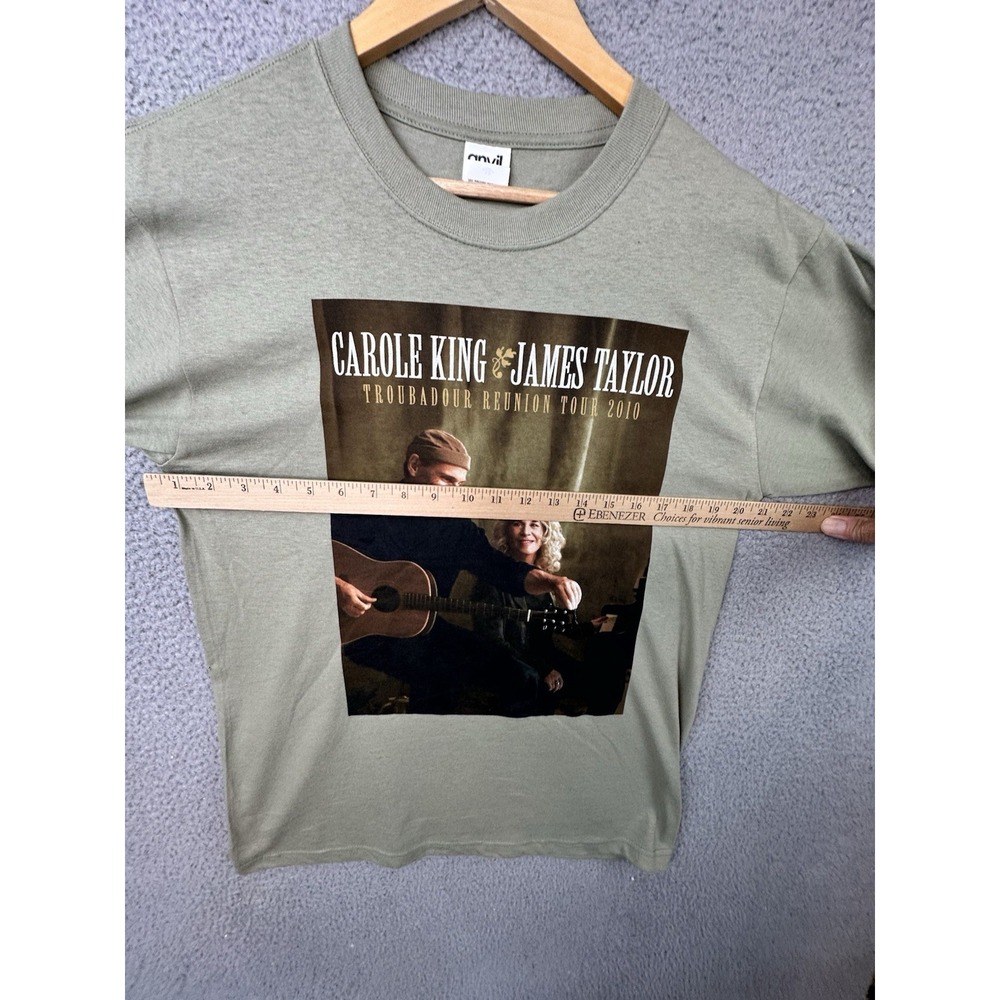 Carole King & James Taylor Troubadour Reunion Tour 2010 T Shirt Men Medium Green - Picture 7 of 10